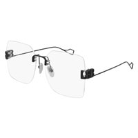 Montatura vista Balenciaga Donna BB0113O001-BLACK-BLACK-TRANSPARENT60 - BB0113O001-BLACK-BLACK-TRANSPARENT60